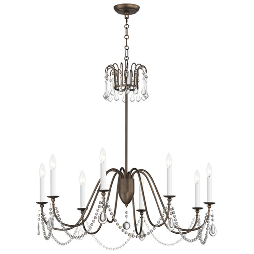 Maxim 12168CHB/CRY Plumette 8 Light Chandelier w Crystal | Chestnut Bronze