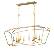 Maxim 12169GL Plumette 8 Light Linear Pendant | Gold Leaf