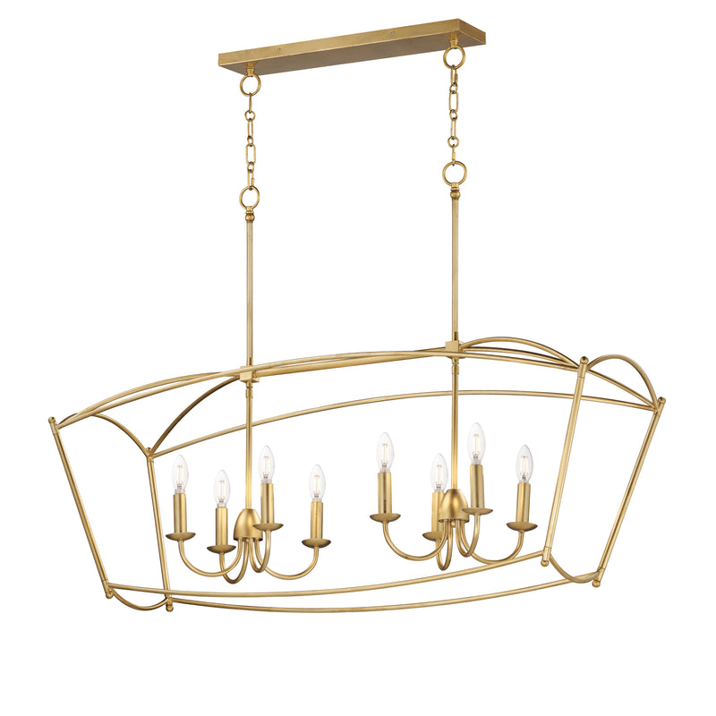 Maxim 12169GL Plumette 8 Light Linear Pendant | Gold Leaf