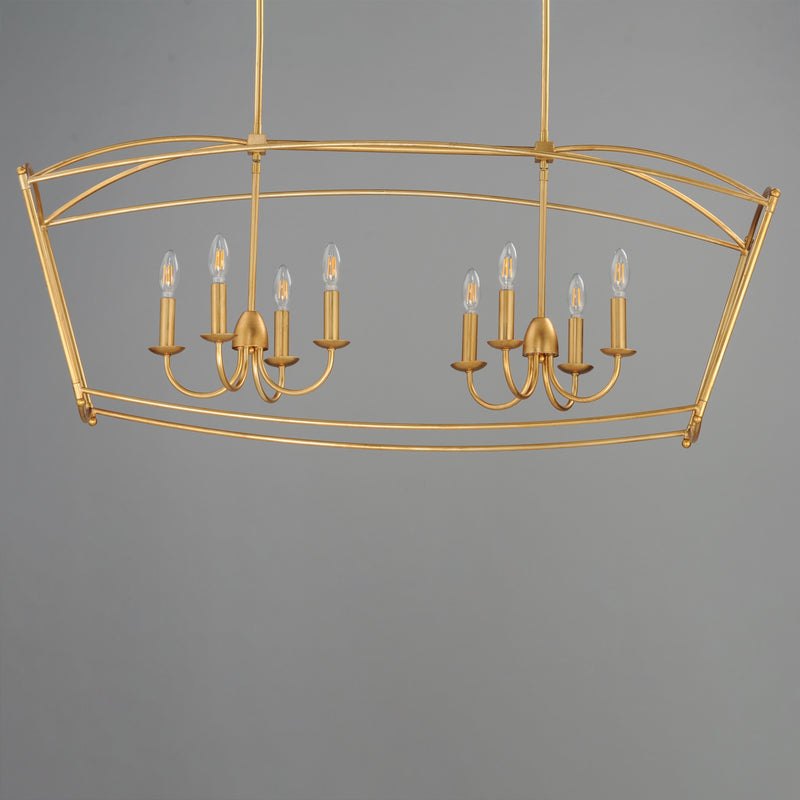 Maxim 12169GL Plumette 8 Light Linear Pendant | Gold Leaf