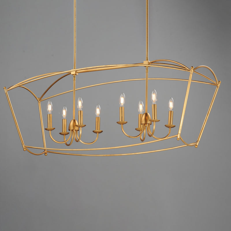 Maxim 12169GL Plumette 8 Light Linear Pendant | Gold Leaf