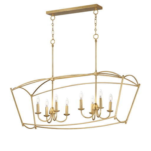 Maxim 12169GL Plumette 8 Light Linear Pendant | Gold Leaf