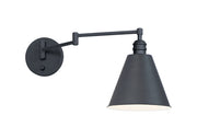 Maxim 12220BK Library 1 Light Wall Sconce Horizontal Swing Arm | Black