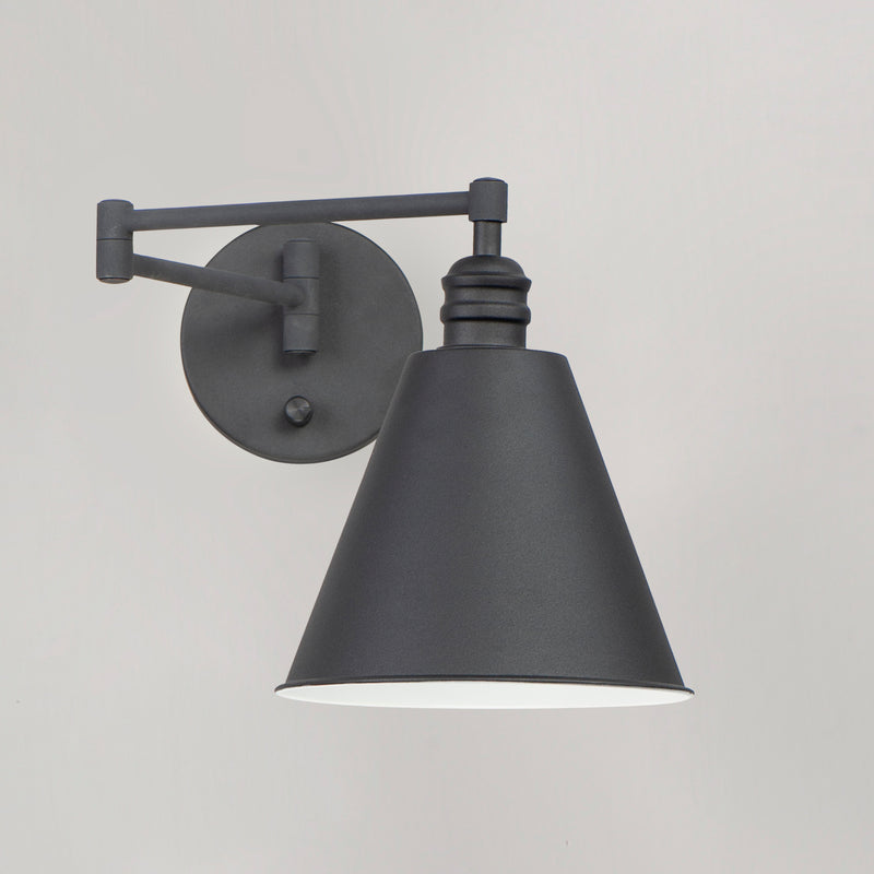 Maxim 12220BK Library 1 Light Wall Sconce Horizontal Swing Arm | Black