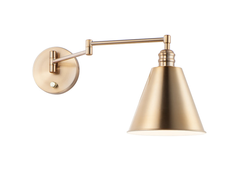 Maxim 12220HR Library 1 Light Wall Sconce Horizontal Swing Arm | Heritage