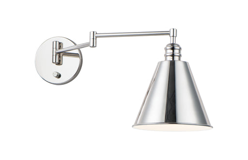 Maxim 12220PN Library 1 Light Wall Sconce Horizontal Swing Arm | Polished Nickel