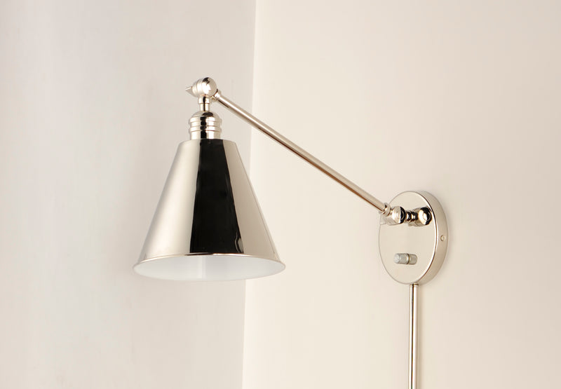 Maxim 12222PN Library 1 Light Wall Sconce | Polished Nickel