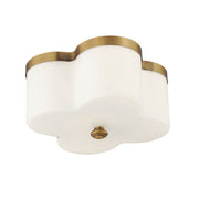 Maxim 12240WTNAB Clover 2 Light Flush Mount | Natural Aged Brass