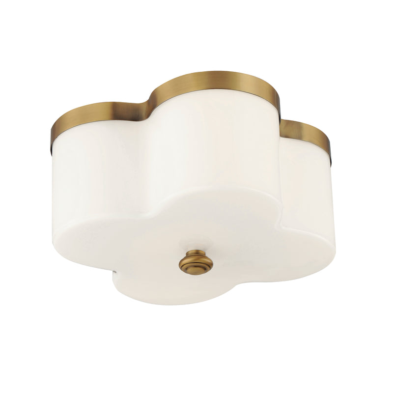 Maxim 12240WTNAB Clover 2 Light Flush Mount | Natural Aged Brass