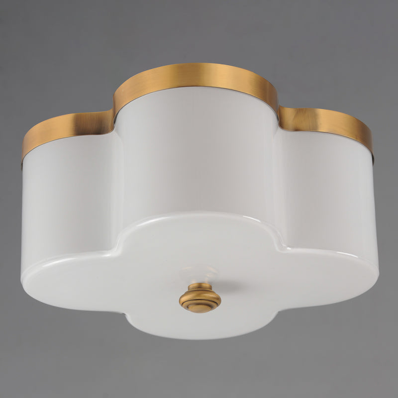 Maxim 12240WTNAB Clover 2 Light Flush Mount | Natural Aged Brass