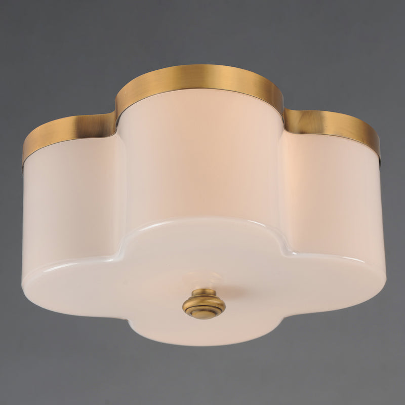 Maxim 12240WTNAB Clover 2 Light Flush Mount | Natural Aged Brass