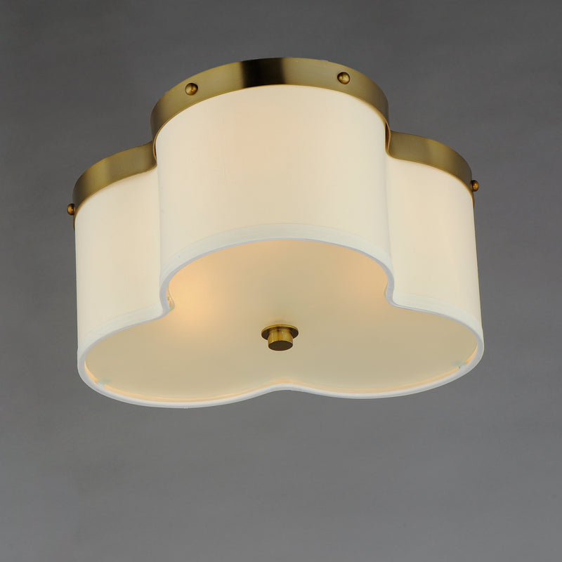 Maxim 12243OFSBR Clover 3 Light Flush Mount | Satin Brass