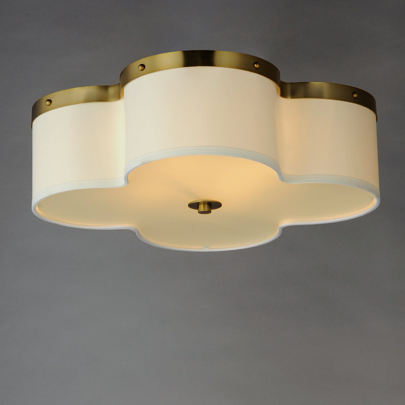 Maxim 12244OFSBR Clover 4 Light Flush Mount | Satin Brass