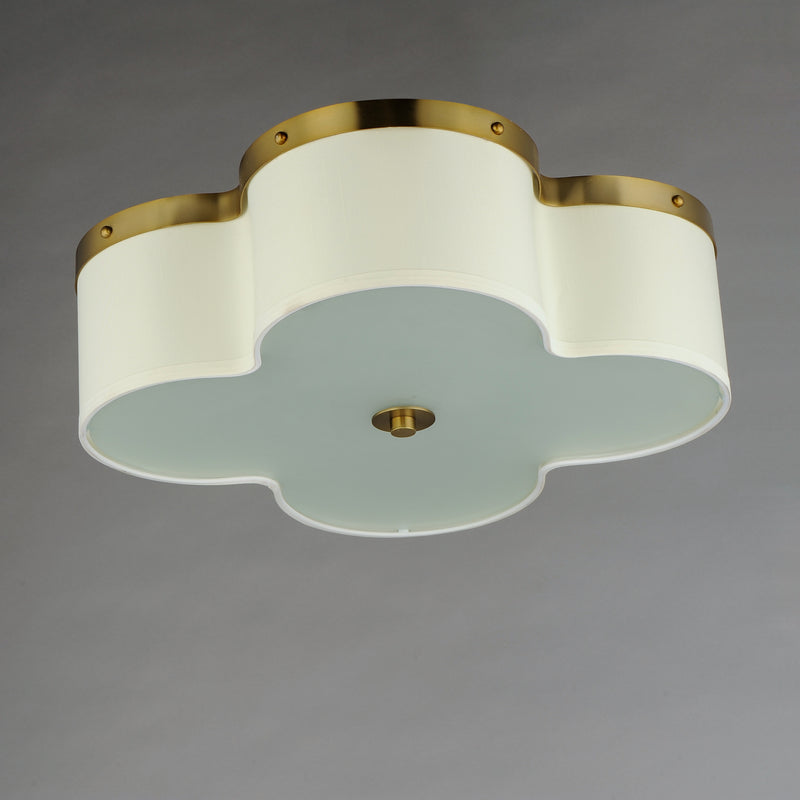 Maxim 12244OFSBR Clover 4 Light Flush Mount | Satin Brass