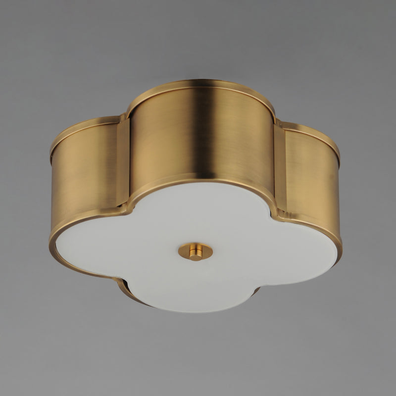 Maxim 12247WTNAB Clover 2 Light Flush Mount | Natural Aged Brass