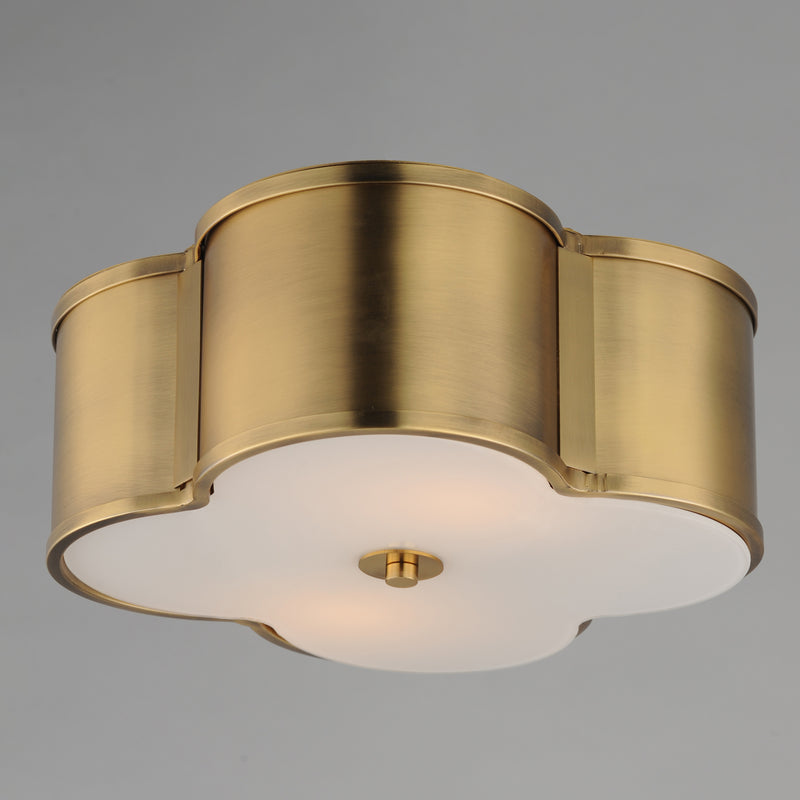 Maxim 12247WTNAB Clover 2 Light Flush Mount | Natural Aged Brass