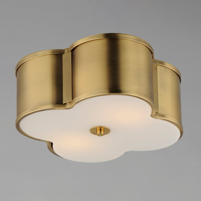 Maxim 12247WTNAB Clover 2 Light Flush Mount | Natural Aged Brass
