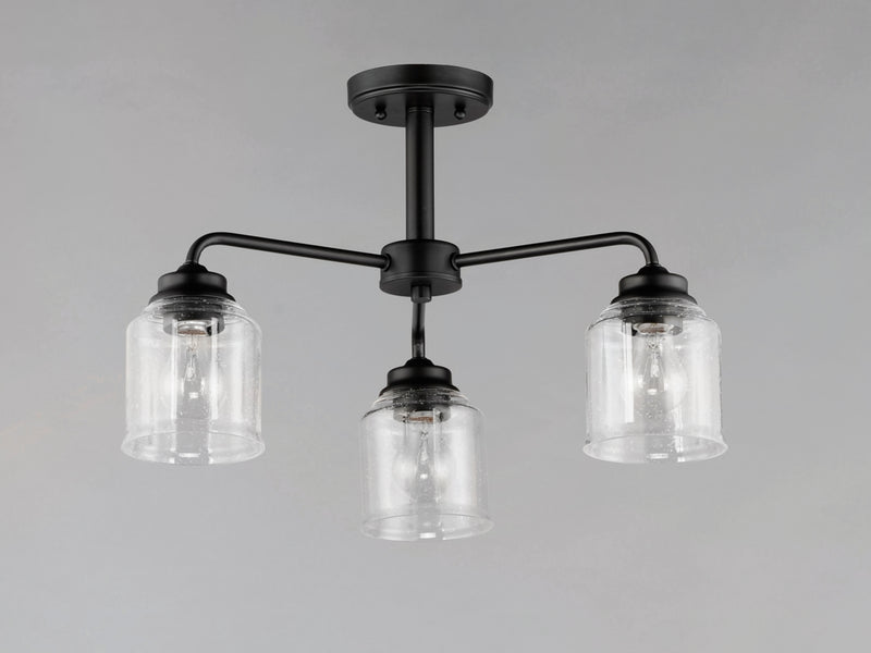 Maxim 12260CDBK Acadia 3 Light Semi Flush Mount/Chandelier | Black