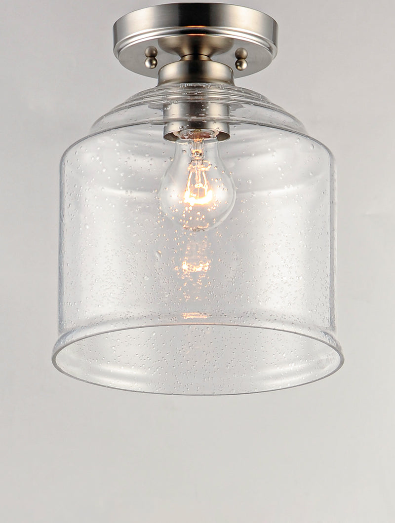 Maxim 12270CDSN Acadia 1 Light Semi Flush Mount | Satin Nickel