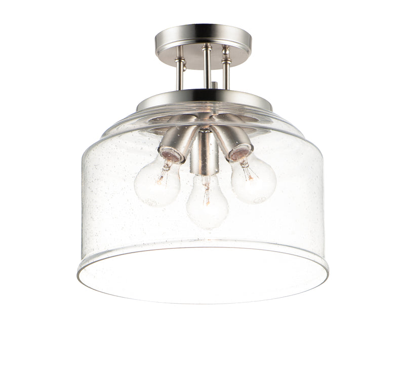 Maxim 12271CDSN Acadia 3 Light Semi Flush Mount | Satin Nickel