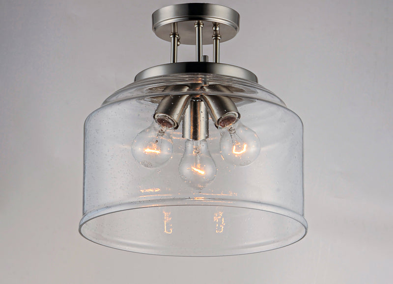 Maxim 12271CDSN Acadia 3 Light Semi Flush Mount | Satin Nickel