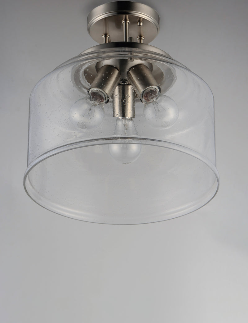 Maxim 12271CDSN Acadia 3 Light Semi Flush Mount | Satin Nickel