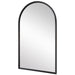 Arvisa Matte Black Mirror | Modern Arch Iron Frame Bathroom Vanity Mirror (24 in. W x 39 in. H x 1 in. D)