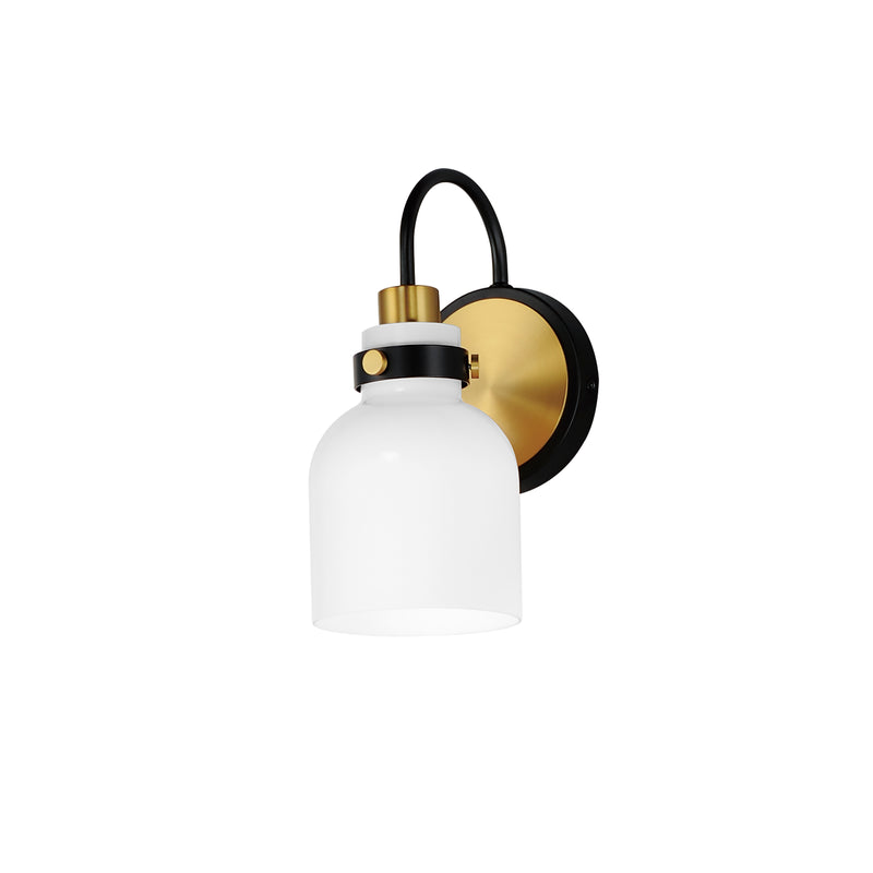 Maxim 12331WTBKSBR Milk 1 Light Sconce | Satin Brass