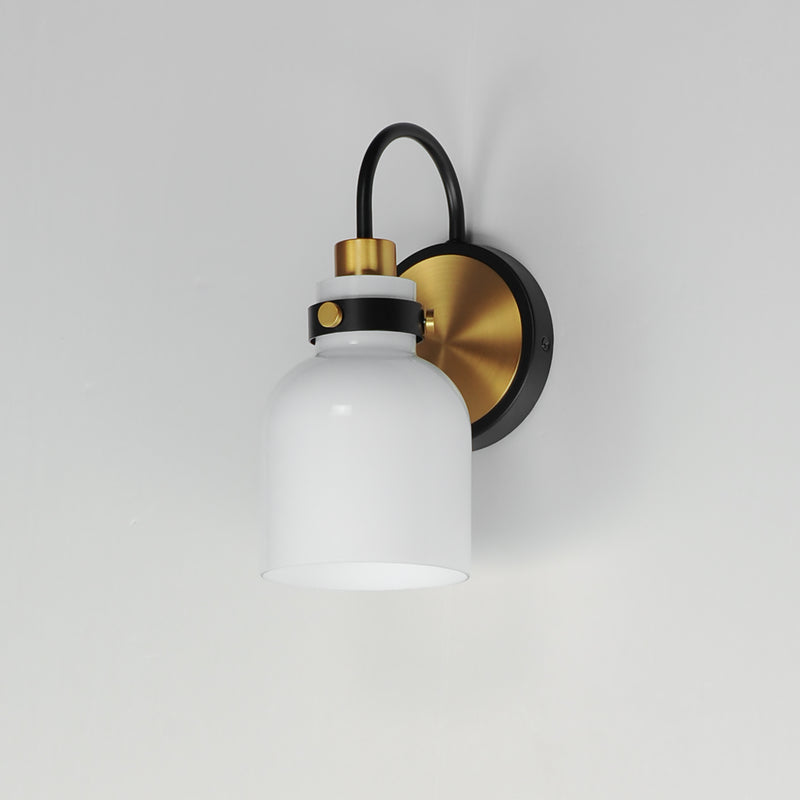 Maxim 12331WTBKSBR Milk 1 Light Sconce | Satin Brass