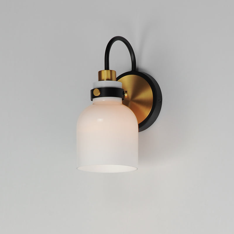 Maxim 12331WTBKSBR Milk 1 Light Sconce | Satin Brass