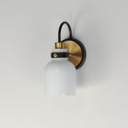 Maxim 12331WTBKSBR Milk 1 Light Sconce | Satin Brass