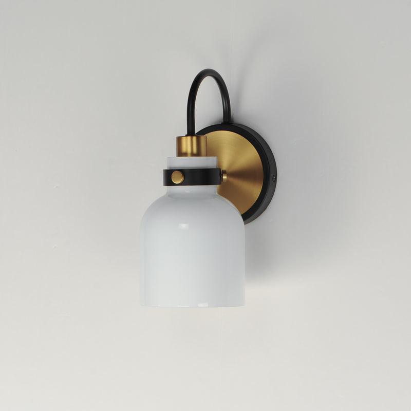 Maxim 12331WTBKSBR Milk 1 Light Sconce | Satin Brass