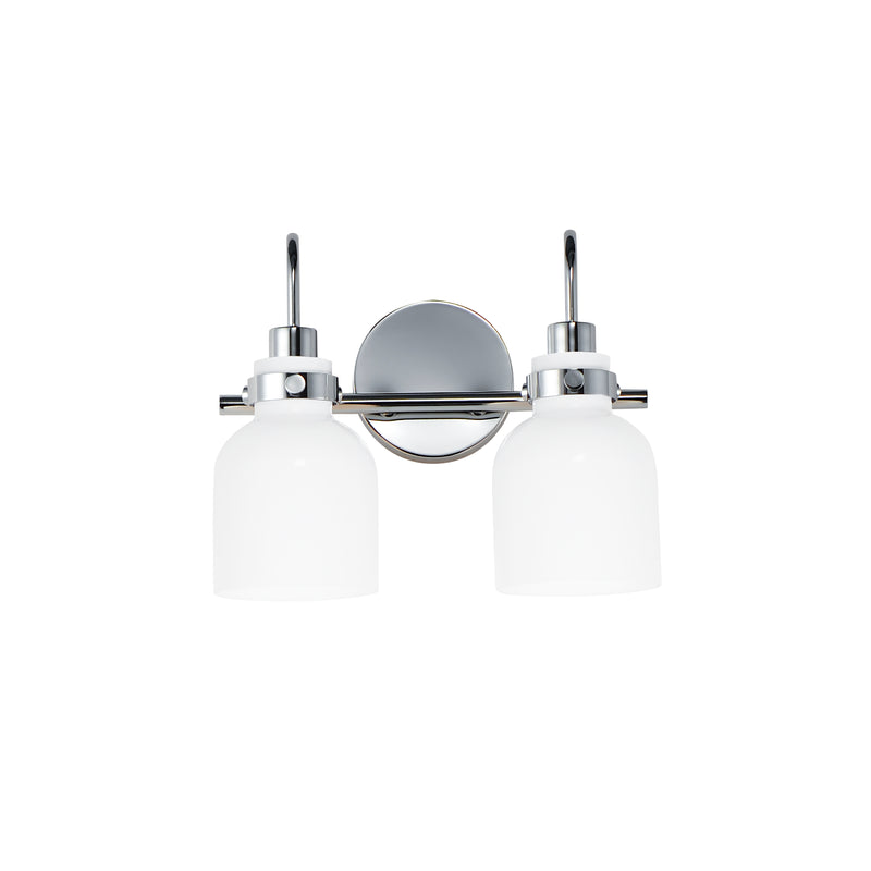 Maxim 12332WTPC Milk 2 Light Bath Vanity | Polished Chrome
