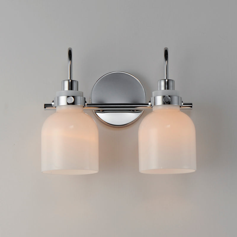Maxim 12332WTPC Milk 2 Light Bath Vanity | Polished Chrome