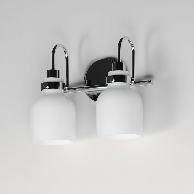 Maxim 12332WTPC Milk 2 Light Bath Vanity | Polished Chrome