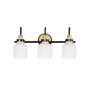 Maxim 12333WTBKSBR Milk 3 Light Bath Vanity | Satin Brass
