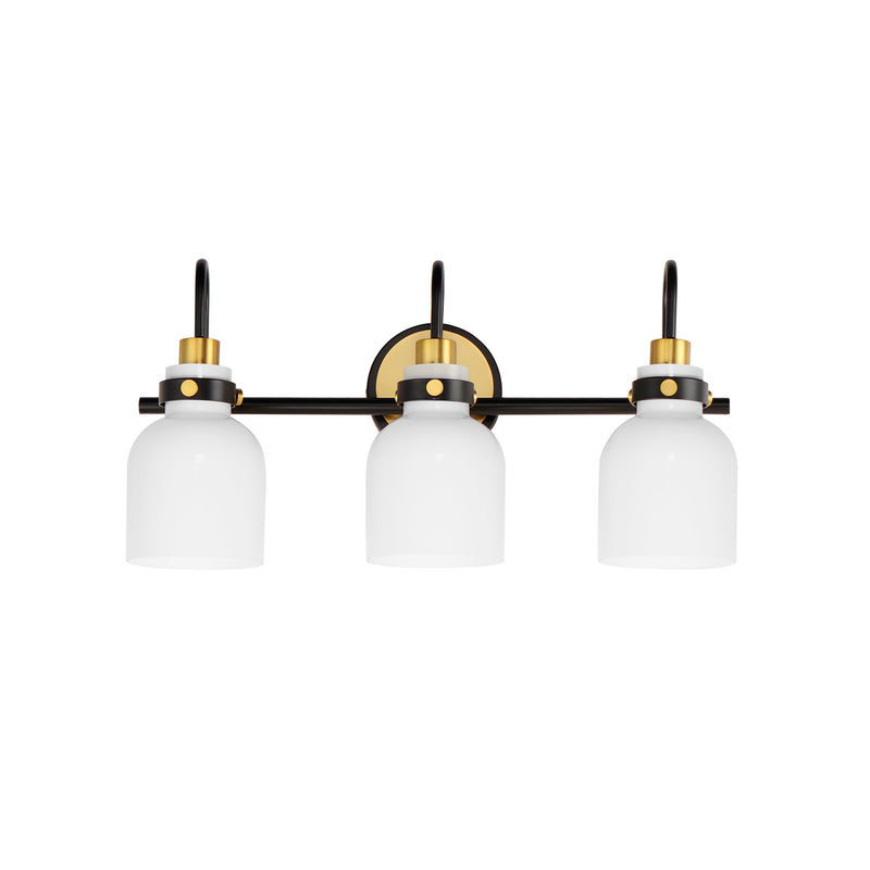 Maxim 12333WTBKSBR Milk 3 Light Bath Vanity | Satin Brass