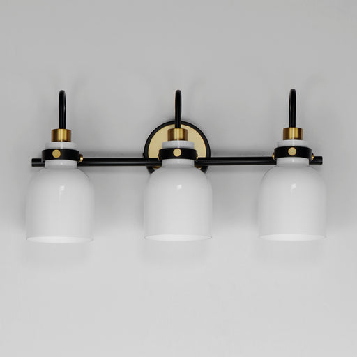 Maxim 12333WTBKSBR Milk 3 Light Bath Vanity | Satin Brass