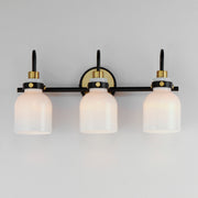 Maxim 12333WTBKSBR Milk 3 Light Bath Vanity | Satin Brass