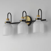Maxim 12333WTBKSBR Milk 3 Light Bath Vanity | Satin Brass