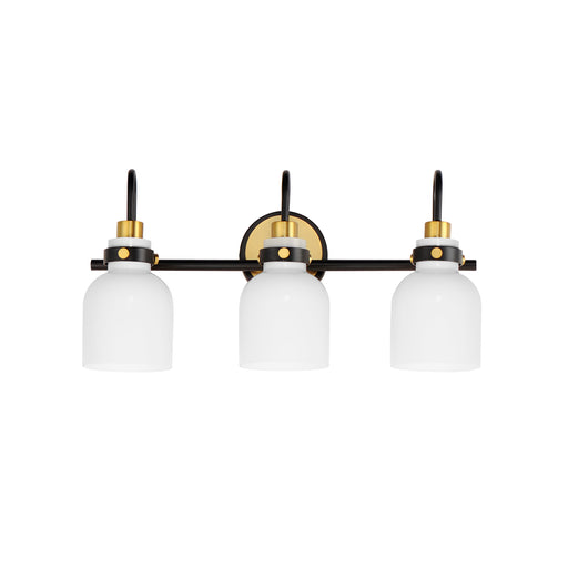 Maxim 12333WTBKSBR Milk 3 Light Bath Vanity | Satin Brass