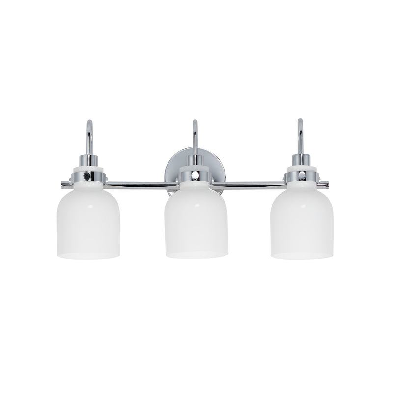 Maxim 12333WTPC Milk 3 Light Bath Vanity | Polished Chrome
