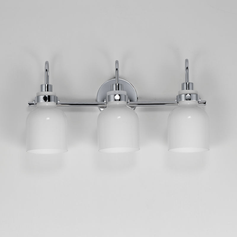 Maxim 12333WTPC Milk 3 Light Bath Vanity | Polished Chrome