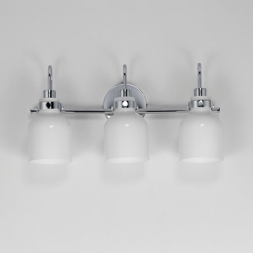Maxim 12333WTPC Milk 3 Light Bath Vanity | Polished Chrome