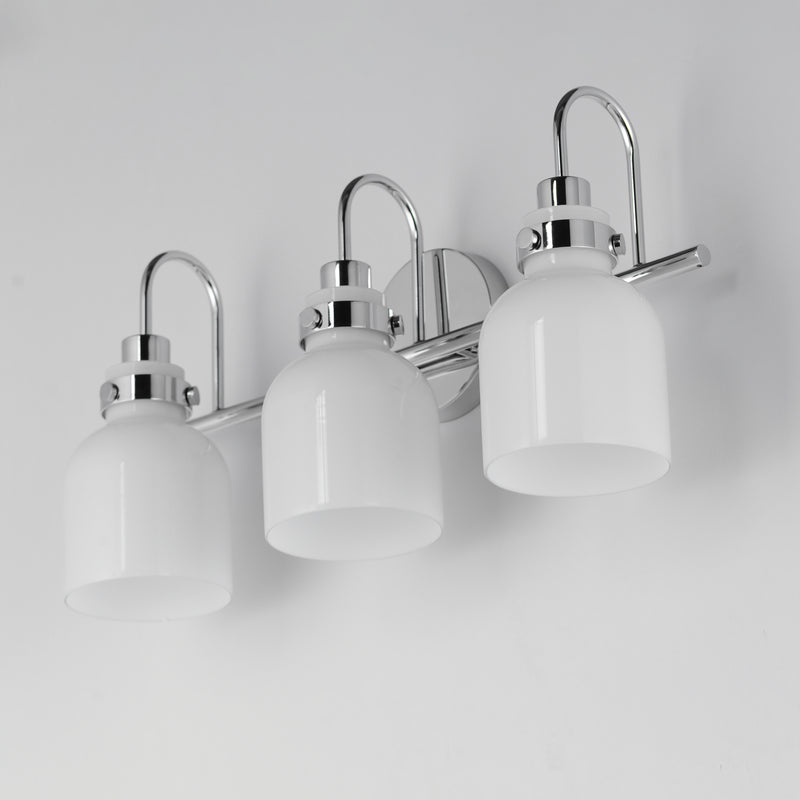 Maxim 12333WTPC Milk 3 Light Bath Vanity | Polished Chrome