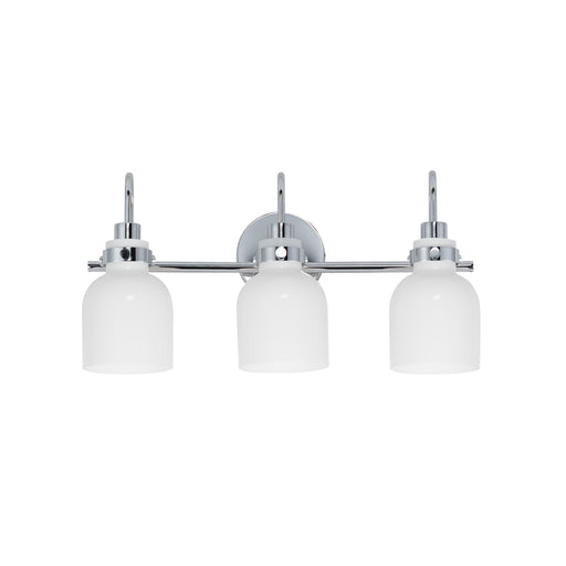 Maxim 12333WTPC Milk 3 Light Bath Vanity | Polished Chrome
