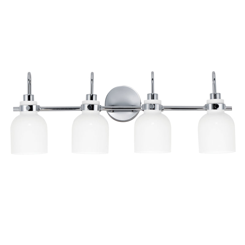 Maxim 12334WTPC Milk 4 Light Bath Vanity | Polished Chrome