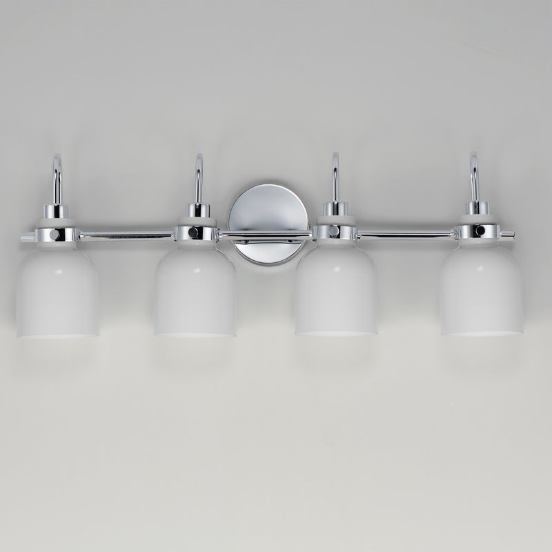 Maxim 12334WTPC Milk 4 Light Bath Vanity | Polished Chrome