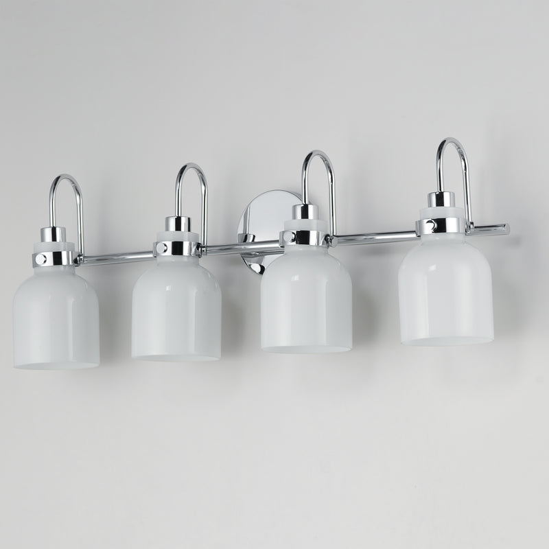 Maxim 12334WTPC Milk 4 Light Bath Vanity | Polished Chrome