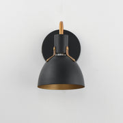 Maxim 12341BKAB Dusk 1 Light Wall Sconce | Black / Antique Brass